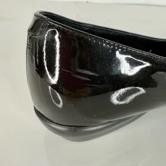 COLE HAAN NIKE AIR COLLAB Size 5.5 Black Patent Leather Ballet Flat Slip Shoes - Picture 13 of 16